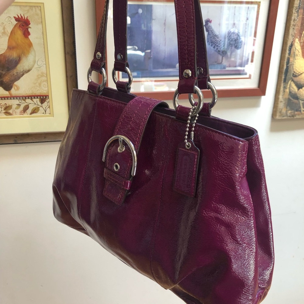Coach Soho Purple Leather Shoulder Bag with original Hangtag - Picture 6 of 16